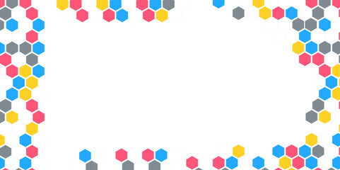 Multicolored Hexagon Celebrate Vector Transparent Background. Decoration Design. Festival Confetti Pattern. Color Dust Abstract Illustration.