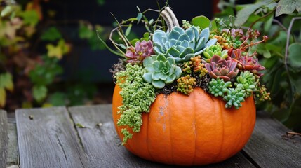 Eco friendly Succulent Pumpkin Decor for Thanksgiving and Halloween A Guide to Creating a Succulent Topped Pumpkin