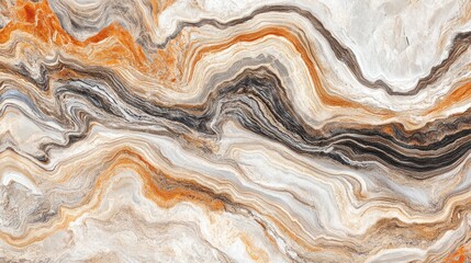 Obraz premium Abstract wavy patterns in earthy tones, resembling natural stone or marble.