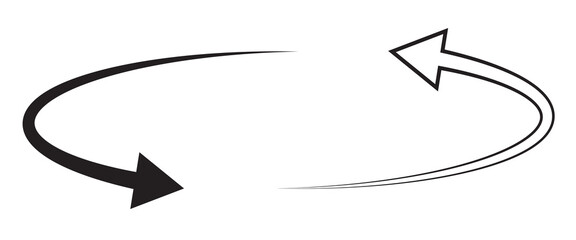 Circle arrows icon. Black color, different thickness. Recycle icon set, refresh, repeat, Vector illustration.