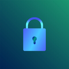 Digital blue padlock, illustration of a padlock with futuristic technology as a symbol for data security, privacy, cyber security, anti-virus, firewall, account protection and internet safety.