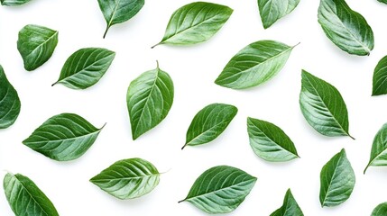 A green leaf pattern is featured on a white background creating an impression similar to a foot