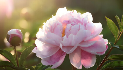 Fresh Peony flower on natural background