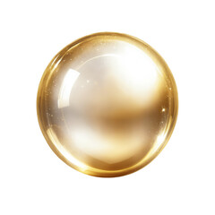 Shiny gold bubble on transparent background