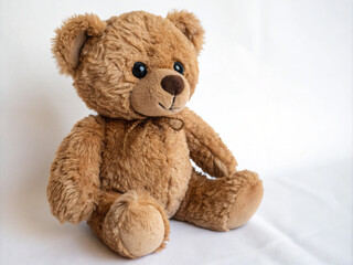 Obraz premium brown teddy bear. bear, teddy, toy, brown, animal, soft, teddy bear, isolated, fluffy, stuffed, fur, childhood, sitting, teddybear, plush, object, gift, furry, white, cuddly, child, cute, teddy-bear, 