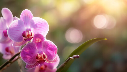 Fresh Orchid flower on natural background