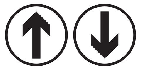 Up and Down Arrow Icon. Dual Direction Indicator for User Interface.