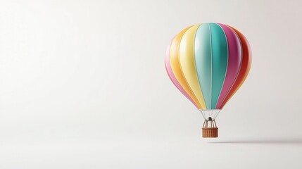Obraz premium Vibrant multicolored hot air balloon with a unique design floating gracefully in the serene sky evoking a sense of adventure imagination and wonder