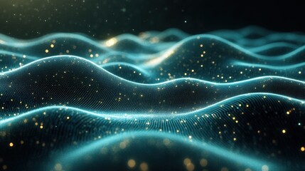 flowing lines with digital cyberspace 3d rendering