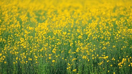 Obraz premium Field of blooming mustard plants showcasing vibrant yellow flowers commonly utilized as green manure in agricultural practices