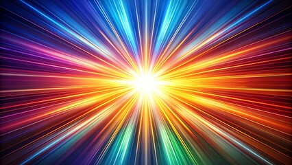 Obraz premium A vibrant burst of color radiating from a luminous center, resembling a dynamic explosion of light and energy.