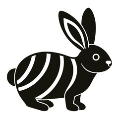 Christmas Peppermint Rabbit Illustration.