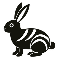 Christmas Peppermint Rabbit Illustration.