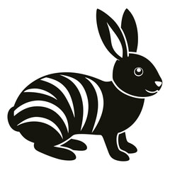 Christmas Peppermint Rabbit Illustration.