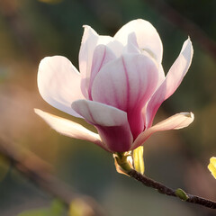 Fototapeta premium Fresh Magnolia flower on natural background