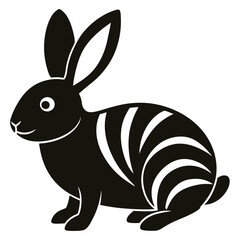 Christmas Peppermint Rabbit Illustration.