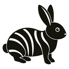 Christmas Peppermint Rabbit Illustration.