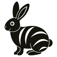 Christmas Peppermint Rabbit Illustration.