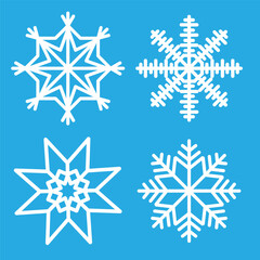 Snowflake icon. Detailed frost symbol. Winter snow pattern. Cold vector illustration.