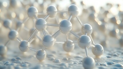 molecule structure with hexagonal shape 3d rendering
