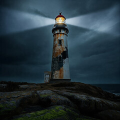 Lighthouse Battles the Storm