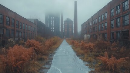 ruins of buildings abandoned gloomy and terrifying factory buildings