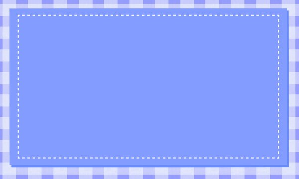 ポップでカワイイ★ギンガムチェックの布地テクスチャと破線フレームの背景壁紙