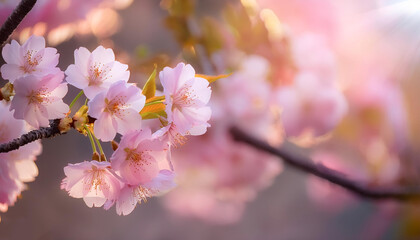 Obraz premium Fresh Cherry Blossom flower on natural background