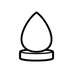 Fototapeta premium This straightforward line icon depicts a beauty sponge holder, designed in black and white on a white background for easy identification in beauty tools