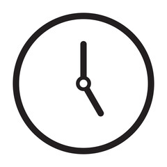 Time and clock icon. Analog wall clock icon. Thin line clock icon designs. Vector illustration. EPS 10