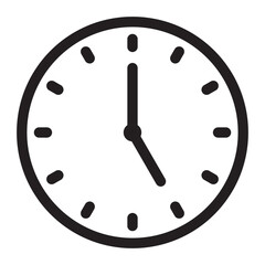 Time and clock icon. Analog wall clock icon. Thin line clock icon designs. Vector illustration. EPS 10
