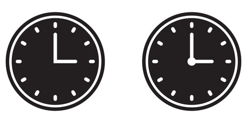 Clock icon. Time icon symbol isolated on white background. Vector illustration design.