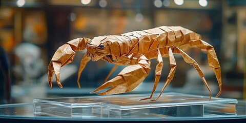 Origami - Folding paper in the shape of Scorpio (born between Oct 23 – Nov 21) The message is that even though it is just paper, if you try your best, it can lift you up on a pedestal gracefully.