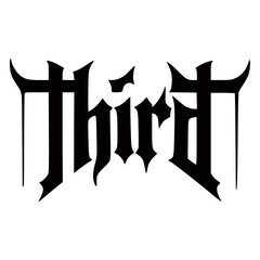 third black metal fashion sticker t shirt music vector illustration template design