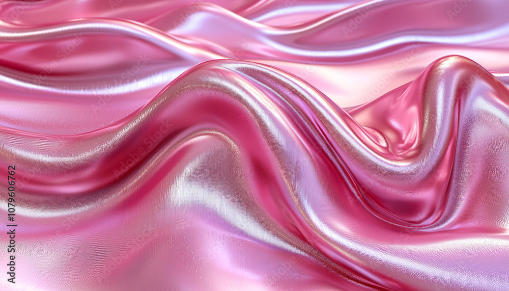 Wall mural smooth shiny liquid wave pattern in vibrant colors generated by ai