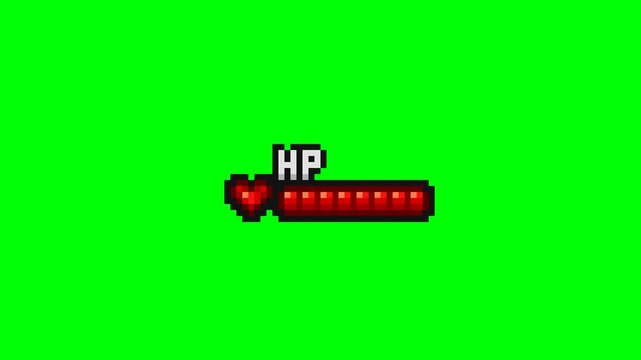 HP life bars, pixel art animation 