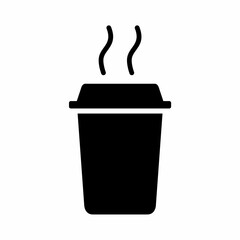 Coffee cup icon. Hot drinks symbols. Take away or take-out tea beverage signs. Flat icons on white.