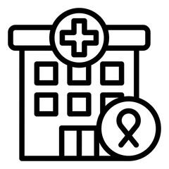 Obraz premium Cancer Hospital outline icon
