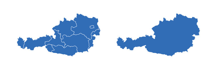 Austria Map vector icon. Minimalistic Colorful Map of Austria.