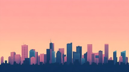 Fototapeta premium City Skyline Sunset
