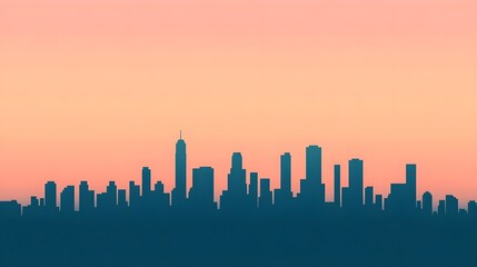 Obraz premium City Skyline Sunset Silhouette