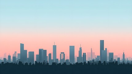 Fototapeta premium Cityscape Silhouette at Sunset