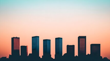 Fototapeta premium Cityscape Silhouette Sunset