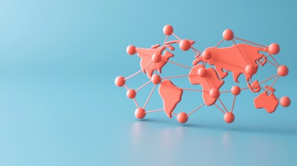 International cooperation action global networking of countries artistic visualization blue background creative perspective