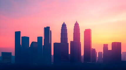 Fototapeta premium Kuala Lumpur Skyline Sunset