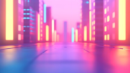 Neon Cityscape Background