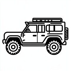 Fototapeta premium This off-road vehicle icon features a clean design, showcasing a sturdy and adventurous vehicle perfect for navigating rough terrains and exploring the outdoors
