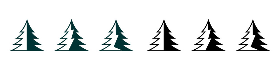 Fototapeta premium fir tree logo design, mountain, premium vector mountain and spruce design, outdoor logo, camper logo design 