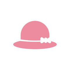 Fototapeta premium Woman hat icon logo design template isolated illustration