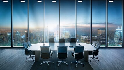 Fototapeta premium Professional virtual meeting room with modern design and technology for business collaboration 